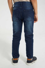 Load image into Gallery viewer, Redtag-Darkwash-Biker-Jean-Jeans-Jogger-Fit-Boys-2 to 8 Years