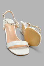 Load image into Gallery viewer, White Pearl Trim Sandal