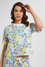 Load image into Gallery viewer, Redtag-Off-White-Floral-Printed-Top-And-Shorts-Set-Cami-Sets-Women's-