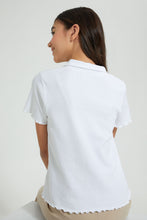 تنزيل الصورة على معرض الصور، Redtag-White-Collared-T-Shirts-Plain-Senior-Girls-9 to 14 Years