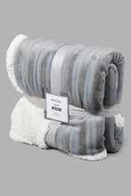 Load image into Gallery viewer, Redtag-Grey-Reversible-Textured-Blanket-(Single-Size)-Blankets-Home-Bedroom-