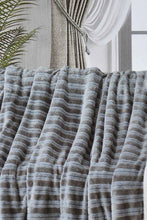 Load image into Gallery viewer, Redtag-Grey-Reversible-Textured-Blanket-(Double-Size)-Blankets-Home-Bedroom-