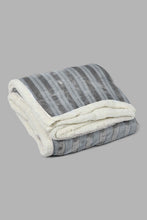 Load image into Gallery viewer, Redtag-Grey-Reversible-Textured-Blanket-(Double-Size)-Blankets-Home-Bedroom-