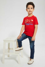 Load image into Gallery viewer, Redtag-Red-Epic-Embossed-Print-T-Shirt-Graphic-T-Shirts-Boys-2 to 8 Years