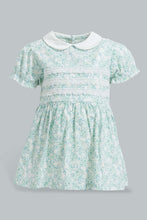 تنزيل الصورة على معرض الصور، Redtag-Mint-Peterpan-Collar-Embroidery-Dress-Dresses-Baby-0 to 12 Months