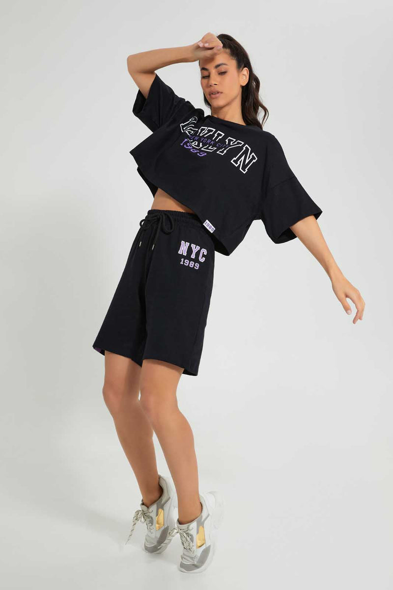 تيشيرت بروكلين باللون الأسود