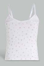 Load image into Gallery viewer, Redtag-White-Floral/Oatmeal-Melange-Vest-(2-Pack)-Vests-Senior-Girls-9 to 14 Years