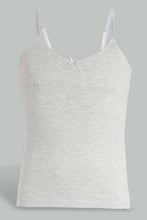 Load image into Gallery viewer, Redtag-White-Floral/Oatmeal-Melange-Vest-(2-Pack)-Vests-Senior-Girls-9 to 14 Years