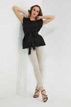 Load image into Gallery viewer, Redtag-Cream-Textured-Top-With-Belt-Tops-Women's-