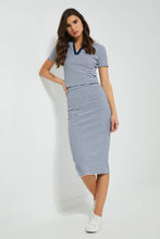 تنزيل الصورة على معرض الصور، Redtag-Navy-Striped-Polo-Tops-Women's-