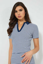تنزيل الصورة على معرض الصور، Redtag-Navy-Striped-Polo-Tops-Women's-
