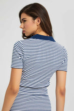 تنزيل الصورة على معرض الصور، Redtag-Navy-Striped-Polo-Tops-Women's-