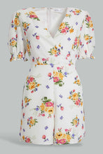 Load image into Gallery viewer, Redtag-White-Floral-Print-Playsuit-Dresses-Women's-