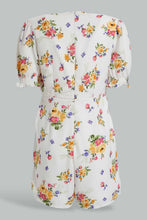 Load image into Gallery viewer, Redtag-White-Floral-Print-Playsuit-Dresses-Women's-