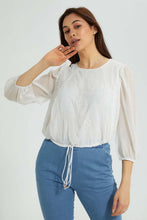 Load image into Gallery viewer, Redtag-White-Embroidered-Blouse-Blouses-Women's-