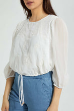 Load image into Gallery viewer, Redtag-White-Embroidered-Blouse-Blouses-Women's-