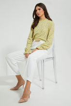 تنزيل الصورة على معرض الصور، Redtag-Yellow-Floral-Print-Top-Blouses-Women's-
