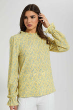 تنزيل الصورة على معرض الصور، Redtag-Yellow-Floral-Print-Top-Blouses-Women's-
