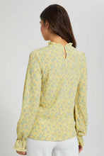 تنزيل الصورة على معرض الصور، Redtag-Yellow-Floral-Print-Top-Blouses-Women's-