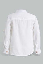 Load image into Gallery viewer, Redtag-White-Twill-Mandarin-Shirt-Casual-Shirts-Infant-Boys-3 to 24 Months