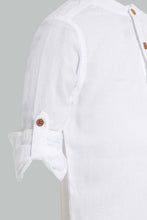 Load image into Gallery viewer, Redtag-White-Twill-Mandarin-Shirt-Casual-Shirts-Infant-Boys-3 to 24 Months