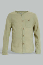 Load image into Gallery viewer, Redtag-Green-Oxford-Mandarin-Shirt-Casual-Shirts-Infant-Boys-3 to 24 Months