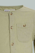 Load image into Gallery viewer, Redtag-Green-Oxford-Mandarin-Shirt-Casual-Shirts-Infant-Boys-3 to 24 Months
