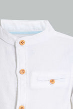 Load image into Gallery viewer, Redtag-White-Dobby-Mandarin-Shirt-Casual-Shirts-Infant-Boys-3 to 24 Months
