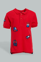 تنزيل الصورة على معرض الصور، Redtag-Red-Applique-Nautical-Short-Sleeve-Polo-Shirts-Polo-Shirts-Infant-Boys-3 to 24 Months