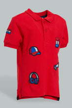 تنزيل الصورة على معرض الصور، Redtag-Red-Applique-Nautical-Short-Sleeve-Polo-Shirts-Polo-Shirts-Infant-Boys-3 to 24 Months