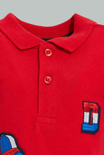 تنزيل الصورة على معرض الصور، Redtag-Red-Applique-Nautical-Short-Sleeve-Polo-Shirts-Polo-Shirts-Infant-Boys-3 to 24 Months