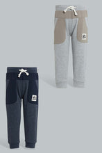 Load image into Gallery viewer, Redtag-Grey-And-Navy-Active-Pant-(2-Pack)-Joggers-Infant-Boys-3 to 24 Months