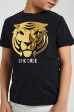 Load image into Gallery viewer, Redtag-Black-Tiger-Print-T-Shirt-Graphic-T-Shirts-Boys-2 to 8 Years
