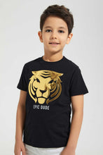 Load image into Gallery viewer, Redtag-Black-Tiger-Print-T-Shirt-Graphic-T-Shirts-Boys-2 to 8 Years