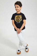 Load image into Gallery viewer, Redtag-Black-Tiger-Print-T-Shirt-Graphic-T-Shirts-Boys-2 to 8 Years