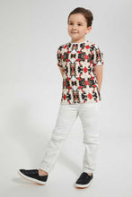 Load image into Gallery viewer, Redtag-Red-Brocade-Sublimation-Print-T-Shirt-Graphic-T-Shirts-Boys-2 to 8 Years