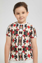 Load image into Gallery viewer, Redtag-Red-Brocade-Sublimation-Print-T-Shirt-Graphic-T-Shirts-Boys-2 to 8 Years