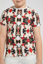 Load image into Gallery viewer, Redtag-Red-Brocade-Sublimation-Print-T-Shirt-Graphic-T-Shirts-Boys-2 to 8 Years