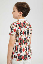 Load image into Gallery viewer, Redtag-Red-Brocade-Sublimation-Print-T-Shirt-Graphic-T-Shirts-Boys-2 to 8 Years