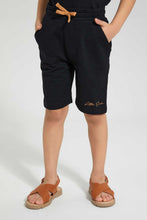تنزيل الصورة على معرض الصور، Redtag-Black-Panelled-T-Shirt-And-Short-Set-Sets-Boys-2 to 8 Years