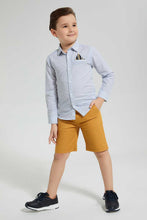 Load image into Gallery viewer, Redtag-White-Printed-Shirt-With-Pocket-Square-Casual-Shirts-Boys-2 to 8 Years