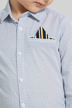 Load image into Gallery viewer, Redtag-White-Printed-Shirt-With-Pocket-Square-Casual-Shirts-Boys-2 to 8 Years
