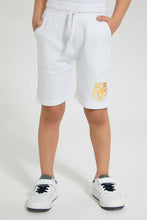 تنزيل الصورة على معرض الصور، Redtag-White-Tiger-Print--T-Shirt-And-Short-Sets-Boys-2 to 8 Years