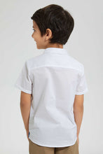 Load image into Gallery viewer, Redtag-White-Short-Sleeve-Pocket-Square-Shirt-Casual-Shirts-Boys-2 to 8 Years