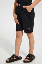 Load image into Gallery viewer, Redtag-Black-Henley-And-Short-Set-Sets-Boys-2 to 8 Years