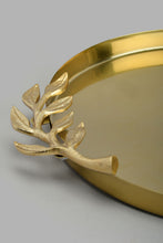 Load image into Gallery viewer, Redtag-Gold-Round-Tray-Category:Trays,-Colour:Gold,-DANDELION,-Filter:Home-Dining,-HMW-DIN-Sew-Serveware,-New-In,-New-In-HMW-DIN,-Non-Sale,-S22B,-Section:Homewares-Home-Dining-