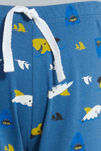 تنزيل الصورة على معرض الصور، Redtag-White-And-Navy-3-Pack-Shark-Pyjama-Set-Set-Pyjama-Sets-Infant-Boys-3 to 24 Months