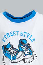 تنزيل الصورة على معرض الصور، Redtag-White-And-Royal-3-Pack-Shark-Pyjama-Set-Set-Pyjama-Sets-Infant-Boys-3 to 24 Months