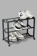Load image into Gallery viewer, Grey 3 Tier Extendable Shoe Rack