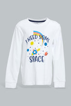 تنزيل الصورة على معرض الصور، Redtag-White-And-Red-Space-4-Pack-Long-Pyjama-Set-Set-Pyjama-Sets-Infant-Boys-3 to 24 Months